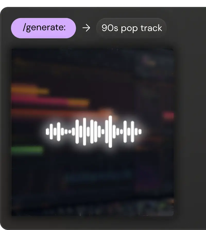 Audio representation of generated music